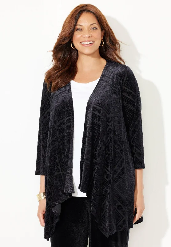 Reduced Prices AnyWear Velvet Burnout Cascade Cardigan