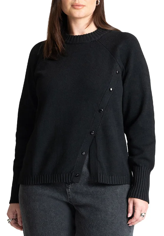 Can't Be Beat Asym Placket Sweater