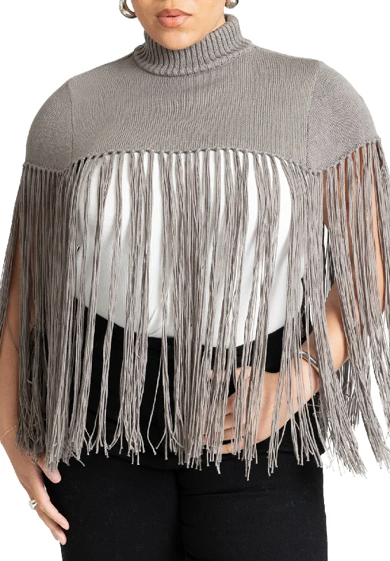 YEAR-End Sale Fringe Half Sweater