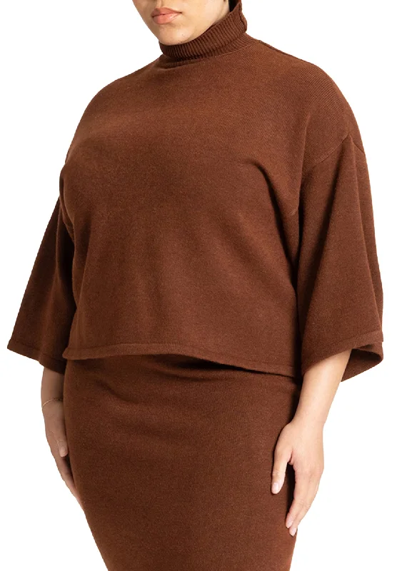 Bonus Savings Boxy Three Quarter Sleeve Turtleneck