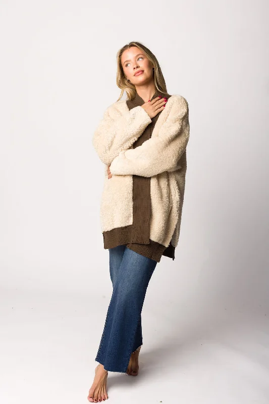 Limited Time Offer Sophia Cardigan with Contrast Border in Natural