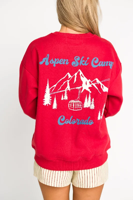 Price Meltdown Aspen Ski Camp Sweatshirt in Cherry