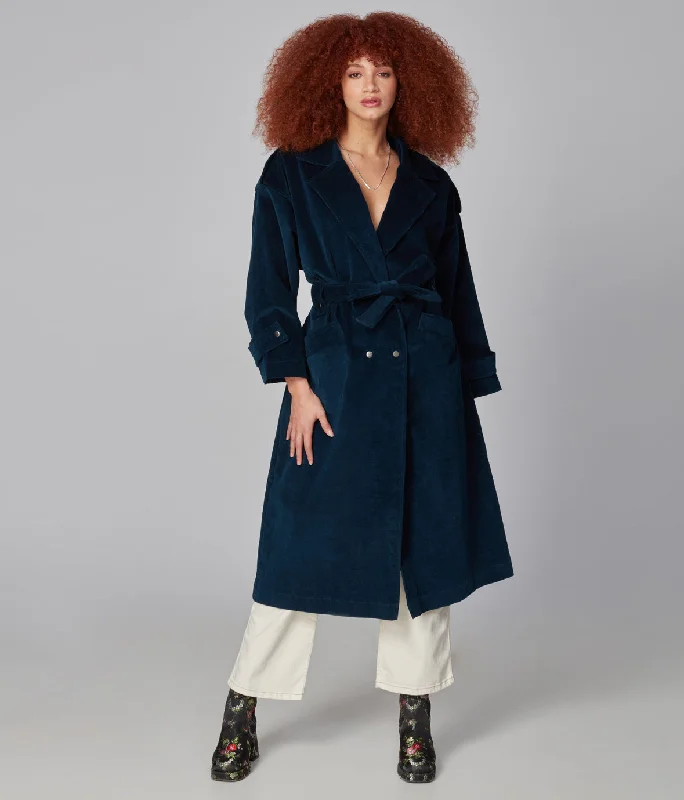Instant Savings AVERY-EB Corduroy Trench Coat