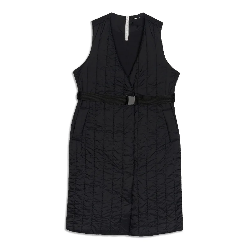 Major Savings Belted Long Insulated Vest - Resale