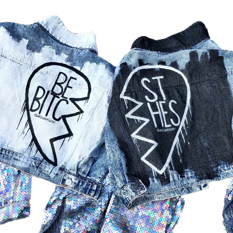 Savings Spectacular 'BEST B*TCH' DENIM JACKET SET