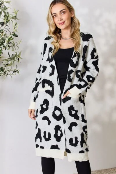Stock Up and Save BiBi Leopard Open Front Cardigan