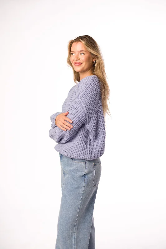 Exclusive Preview Boston Knit Pullover in Dusty Blue