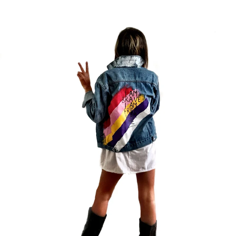 Factory Direct Sale 'BRAVE IT' DENIM JACKET
