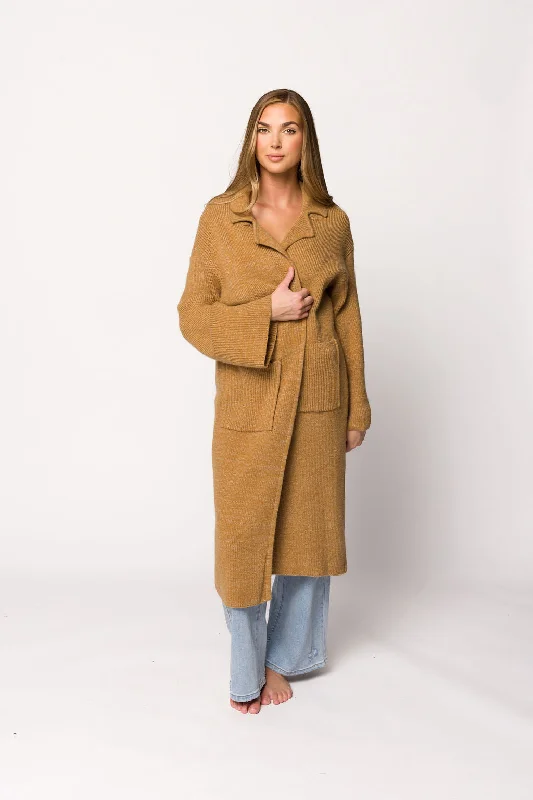 Friends and Family Sale Juliette Knit Cardigan Coat in Caramel
