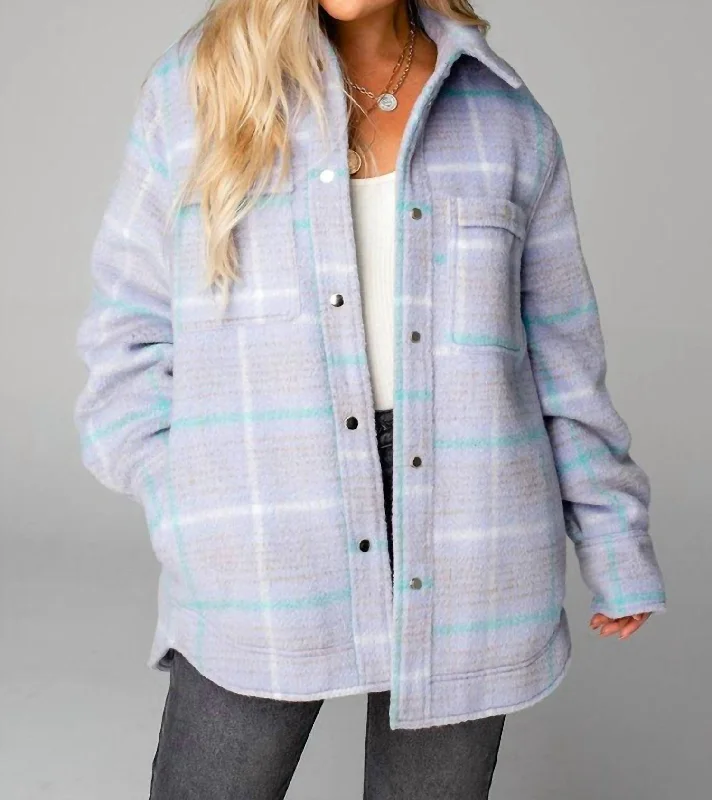 Deal Alert Chantalle Oversized Shacket In Lavender