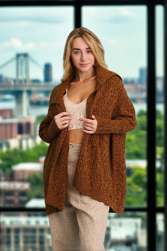 Deal Alert Chunky Cable Knit Oversized Poncho Cardigan