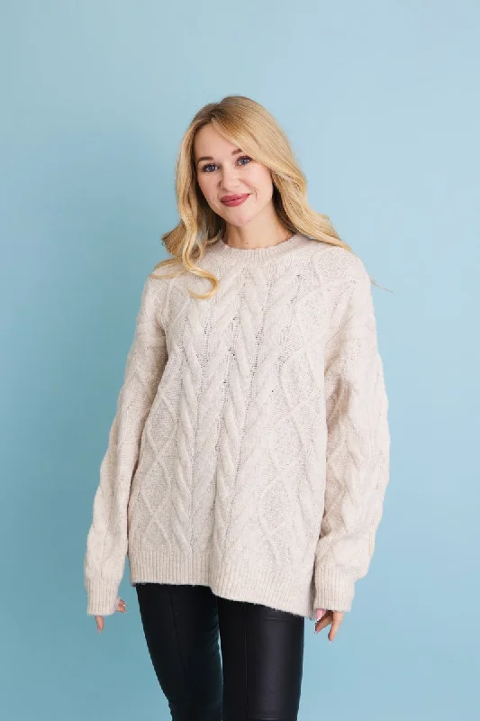 Price Blitz Classic Soft Cable Knit Pullover Sweater