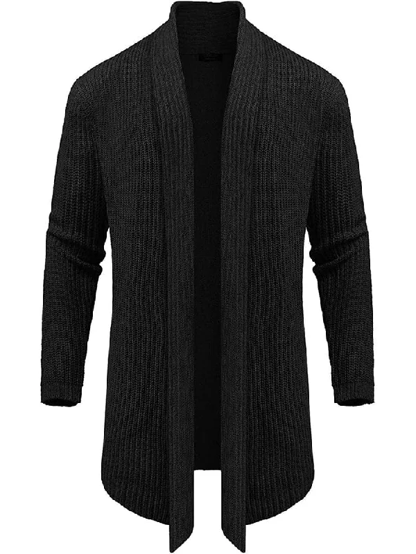 Bonus Savings Knit Ruffle Drape Long Cardigan (US Only)