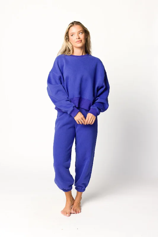 Price Smash Comfy Cozy Sweatshirt and Sweatpants Set in Royal Blue