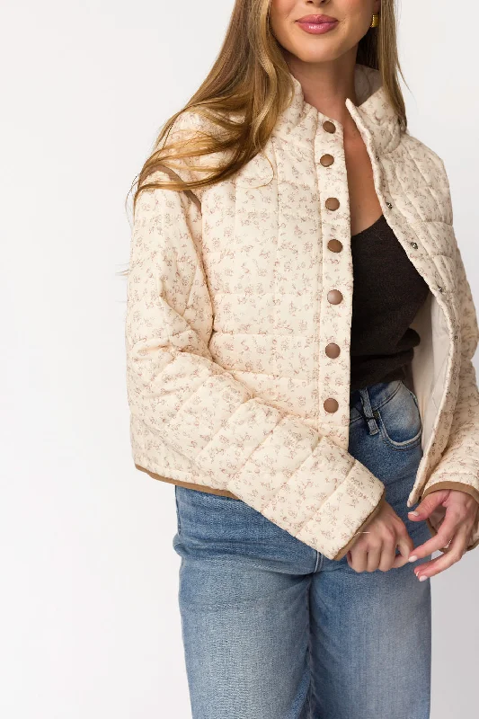 Daily Deals Elias Quilted Jacket in Natural Floral