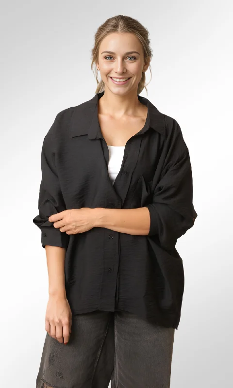 Mega Sale Free Size Women Basic Shirt (Black)