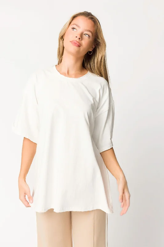 Get It Before It’s Gone Go To Crew Neck Tee in Off-White