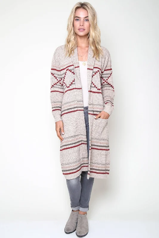 Clearance Sale Vance Longline Knit Sweater in Sand City