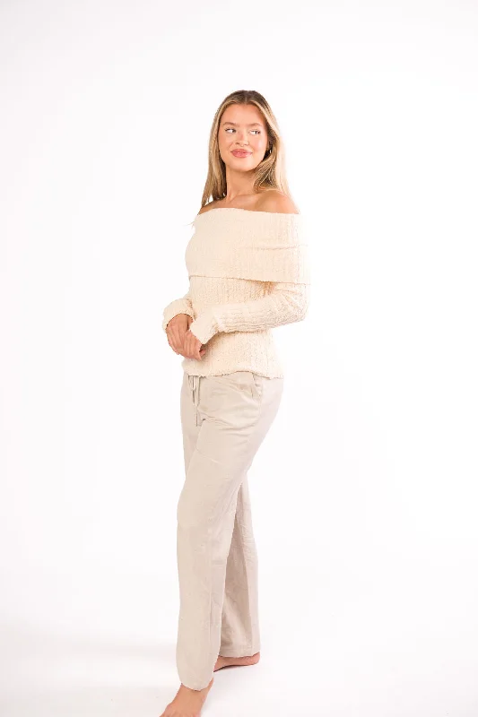 Price Break Kaelyn Knit Top in Ivory