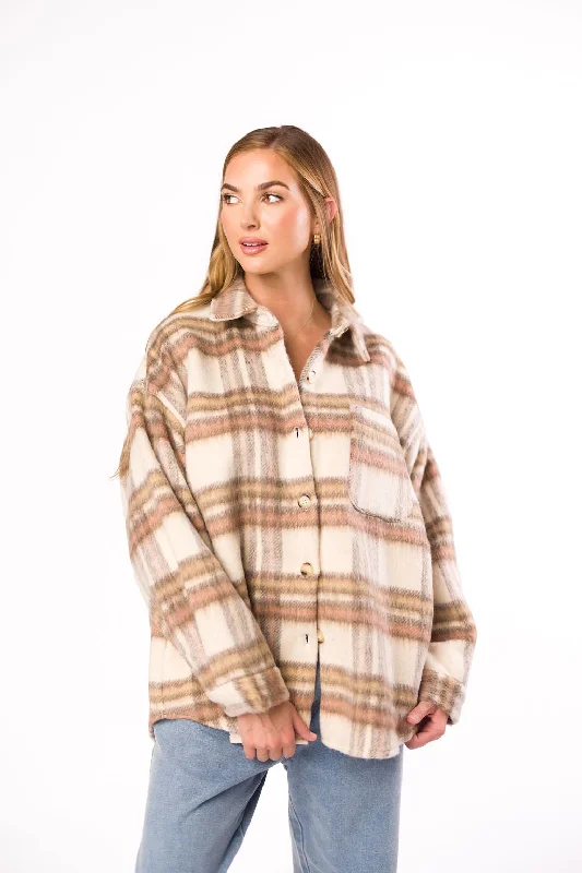 Price Drop Alert Kingston Flannel Jacket in Natural Plaid