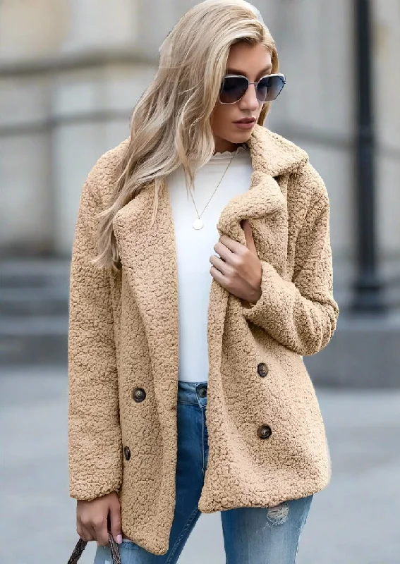 Deal Explosion Full Size Lapel Collar Sherpa Coat