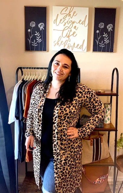 Don't Miss Leopard Open Cardigan with Pockets