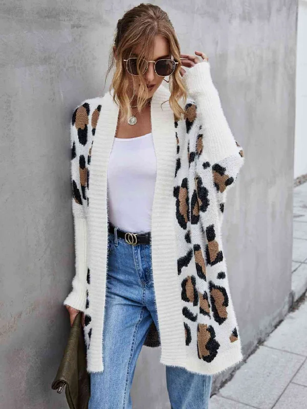 Early Bird Discount Leopard Pattern Fuzzy Cardigan