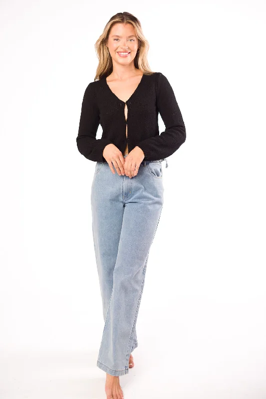 New Arrival Danny Lightweight Knit Cardigan in Black