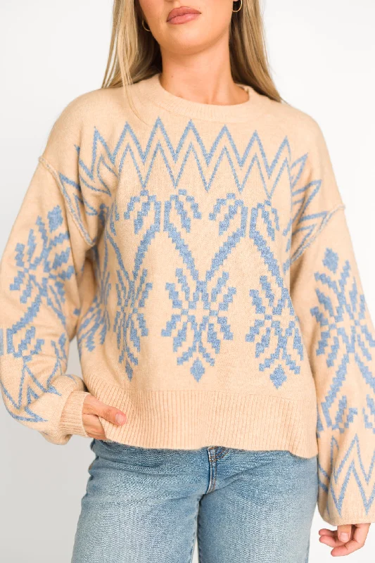 Seasonal Clearance Nicole Alpine Knit Sweater in Coconut Milk