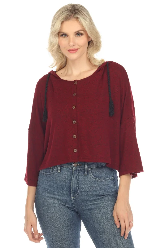 Overstock Mushroom Cropped Hoddie Cardigan