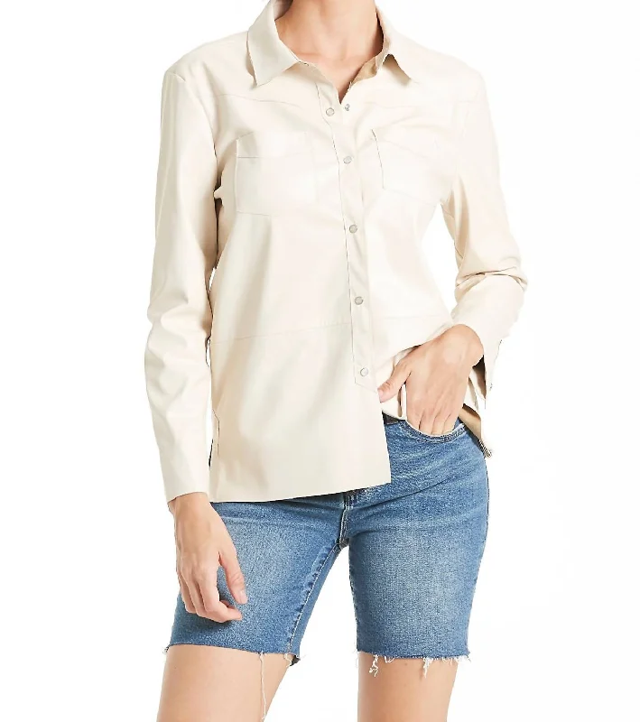 Discount Mania Nola Western Shirt in Bone