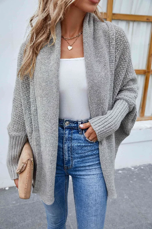 Shop and Save Open Front Long Sleeve Cardigan