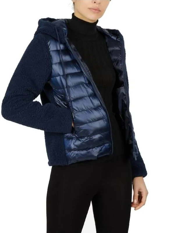 Today's Special Palma Alternative Down Fleece Jacket In Navy Blue