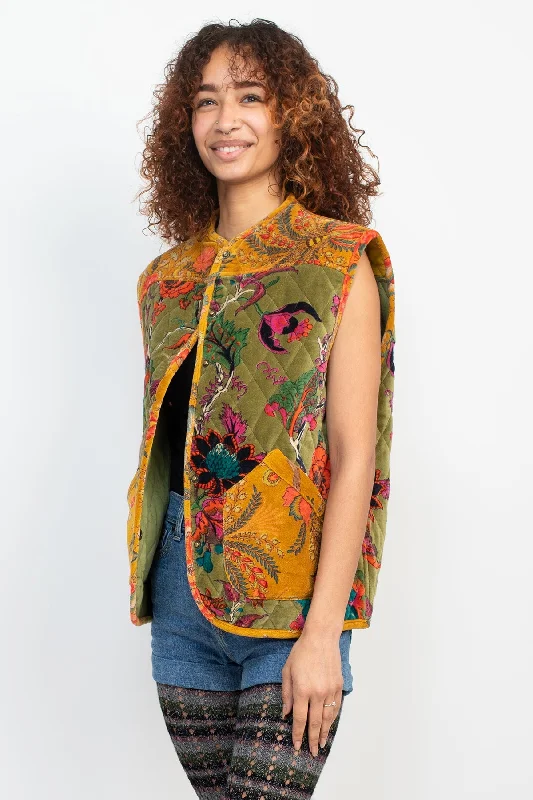 Mega Sale Quilted Velvet Snap Vest