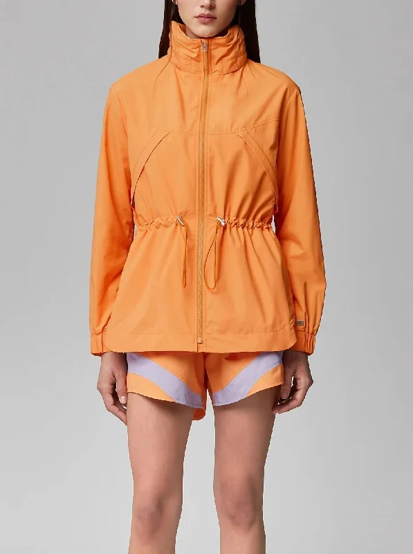 Final Markdown Raven Hooded Rainwear Coat In Melon