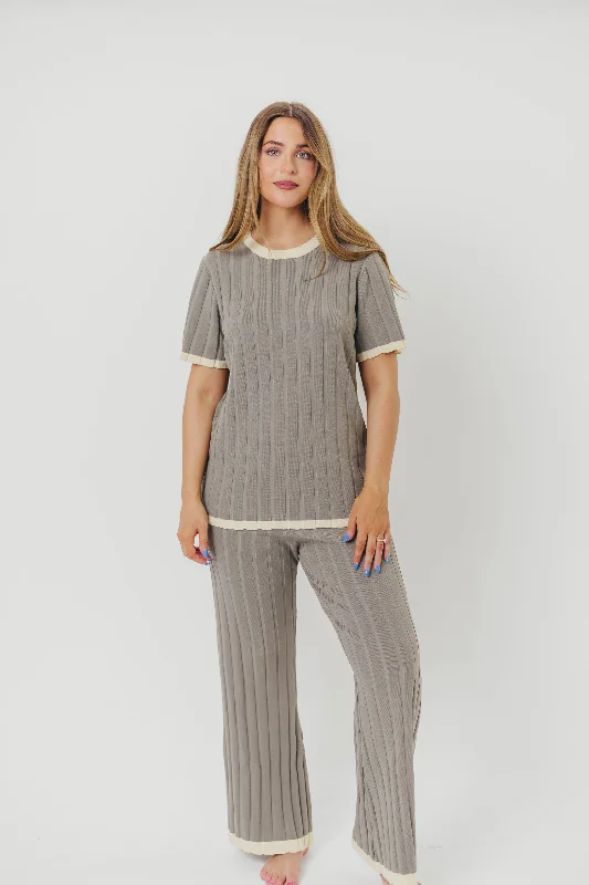 Today’s Deal Adele Ribbed Knit Top and Pants Set in Dusty Olive