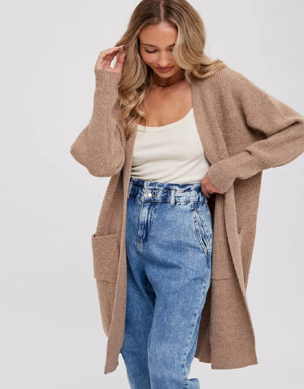Super Bargain RIBBED OPEN FRONT CARDIGAN
