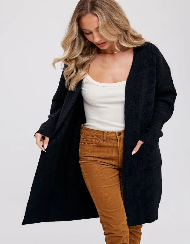 Stock Clearance RIBBED OPEN FRONT CARDIGAN