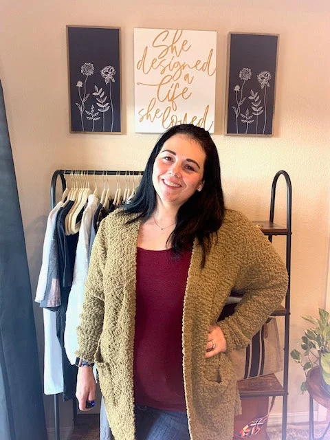 Incredible Offers Long Sleeve Popcorn Cardigan with Pockets