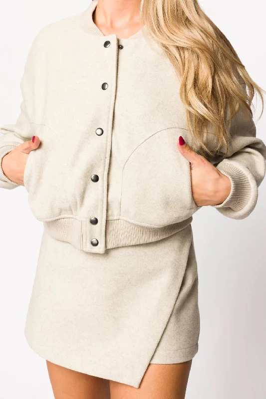 Friends and Family Sale Dana Semi-Casual Bomber Jacket in Oatmeal