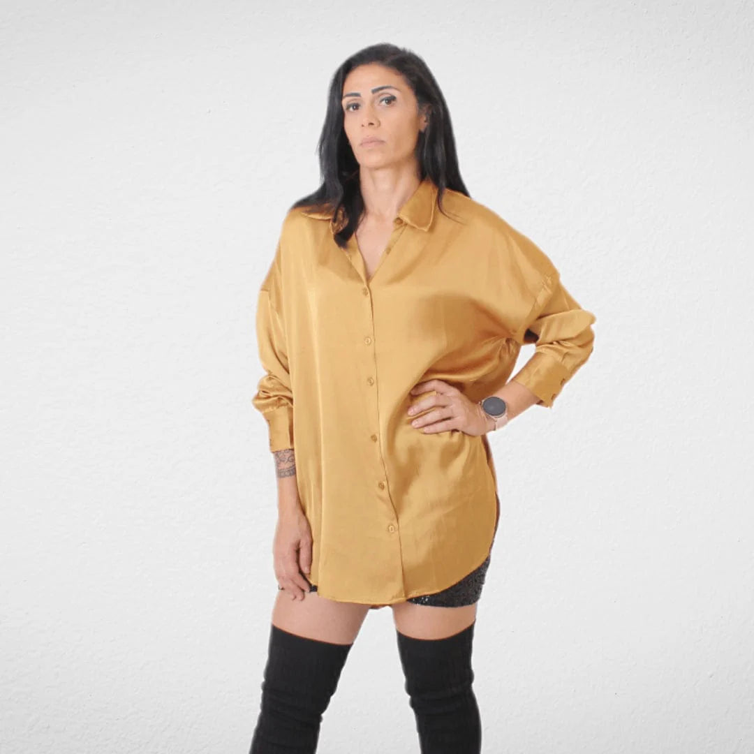 Exclusive Access Shirt Satin - Women - Gold