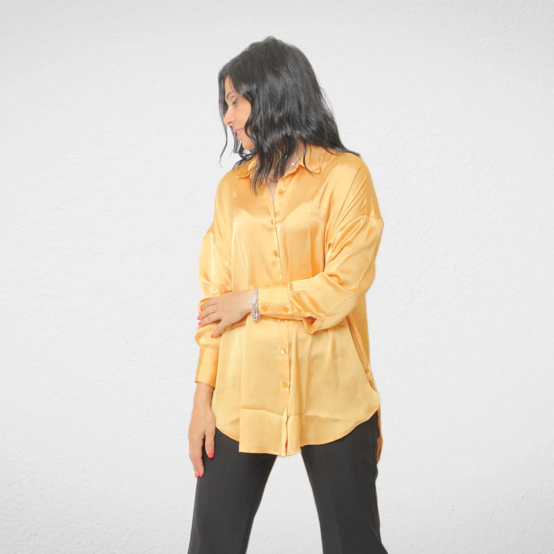 Online Exclusive Shirt Satin - Women - Yellow