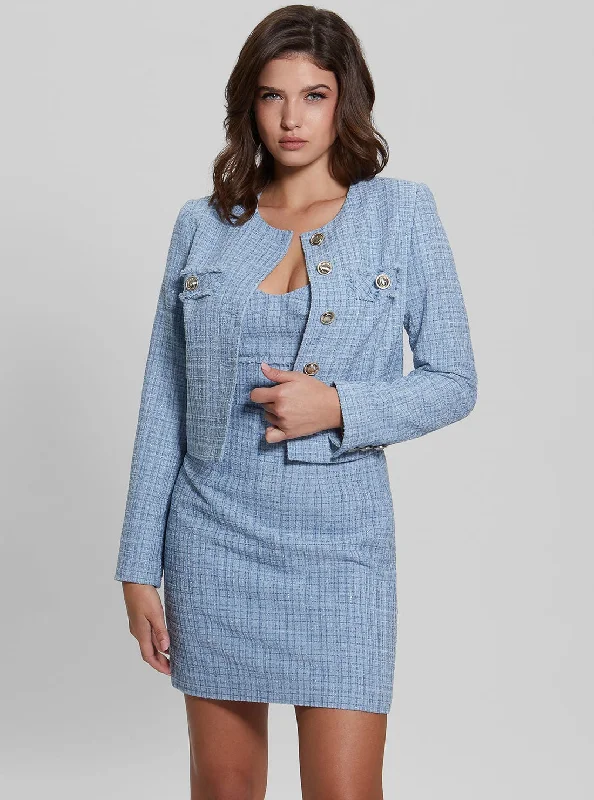 Sky Dusk Alara Shimmer Tweed Jacket