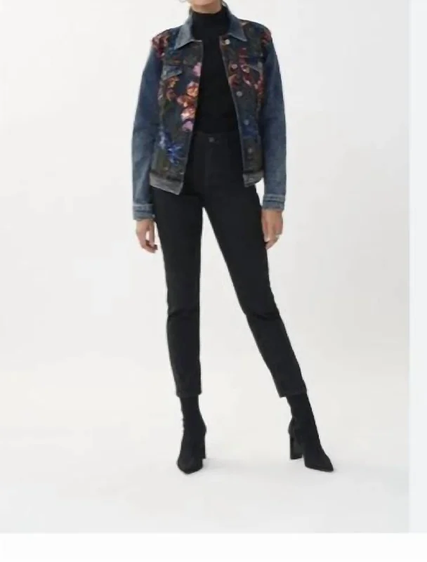 Hurry In Sparkle Jean Jacket In Multi