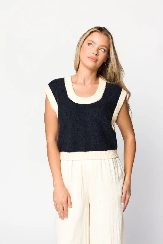 Massive Deals Sylana Sweater Vest in Dark Navy