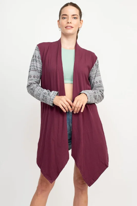 Price Slash Tribal Vibes Organic Cotton Waterfall Cardigan