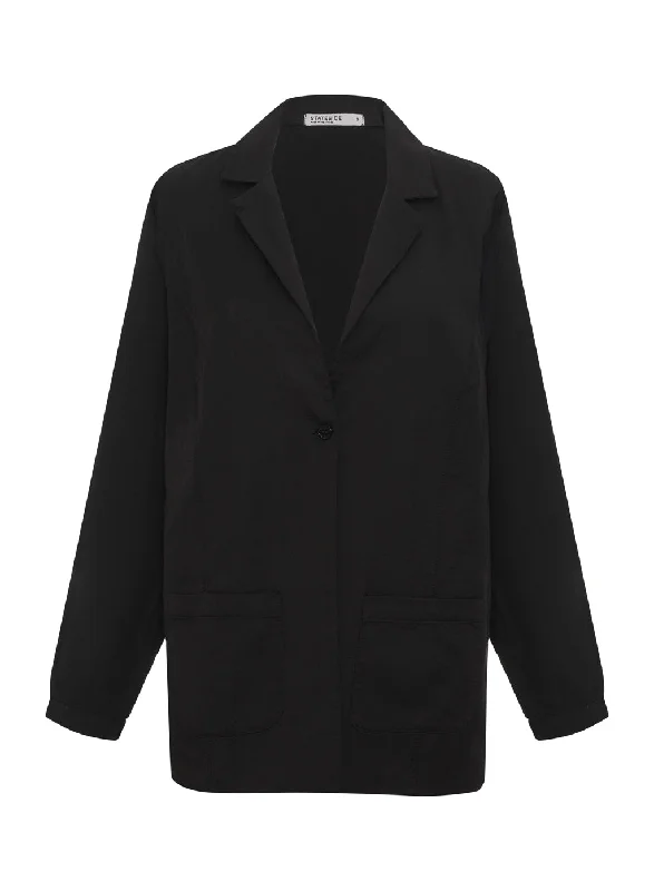 Unmissable Offer Viscose Satin Blazer in Black