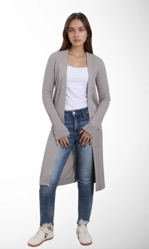 Weekend Special Women Knitted Cardigan (Grey)