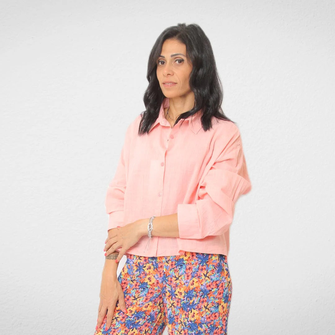 Limited Quantity Women Shirt - Linen- ZAK - Pink