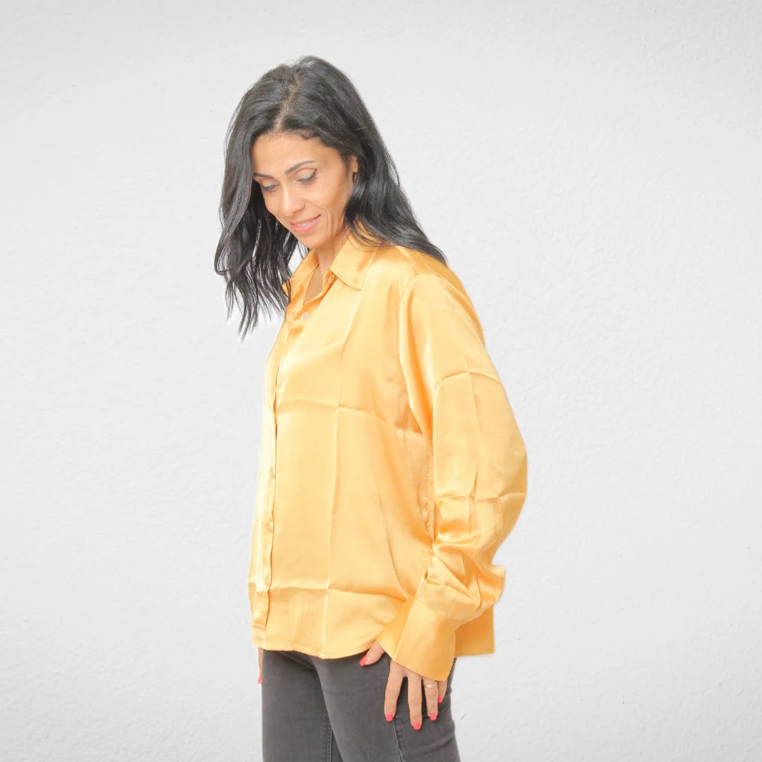 Act Now Women Shirt - Satin- Short - Gold